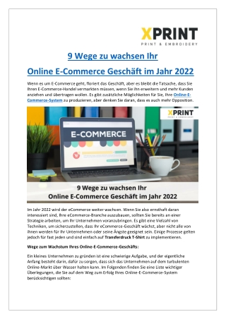 Wie zu wachsen Ihr Online E-Commerce Geschäft im Jahr 2022?