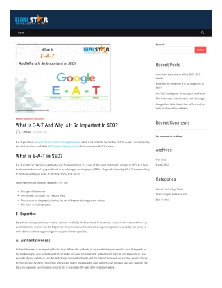 What Is E-A-T And Why Is It So Important In SEO? | Walstar Technologies