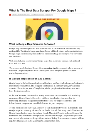 What Is The Best Data Scraper For Google Maps