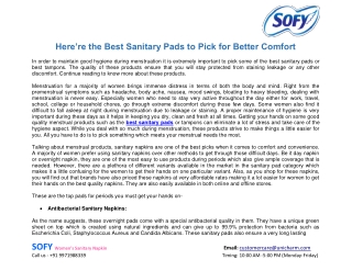 Here’re the Best Sanitary Pads to Pick for Better Comfort