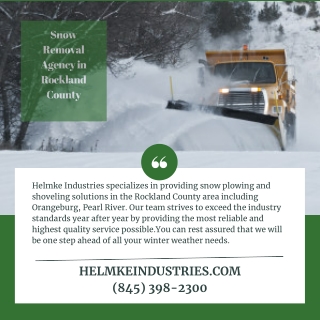 Snow Removal Agency in Rockland County