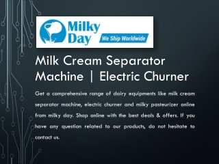 Milk Cream Separator Machine | Electric Churner | Contact Us