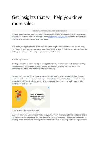 Get insights that will help you drive more sales