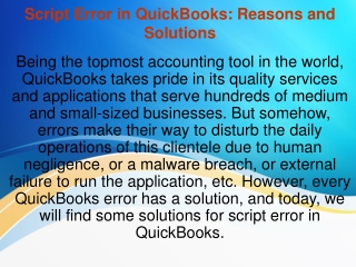 Script Error in QuickBooks: Reasons and Solutions