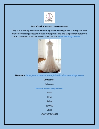 Lace Wedding Dresses  Kateprom