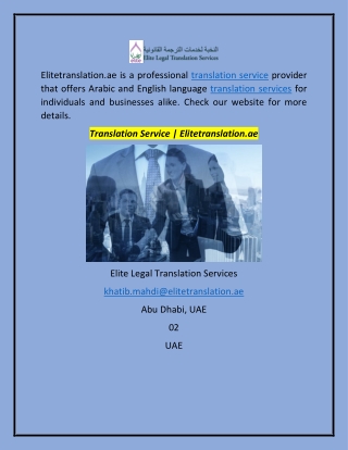 Translation Service | Elitetranslation.ae