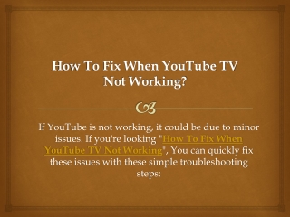 How To Fix When YouTube TV Not Working?