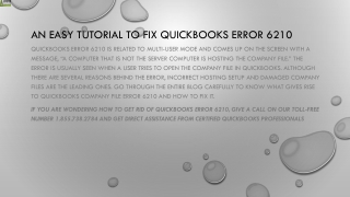 A quick way to troubleshoot QuickBooks Error 6210