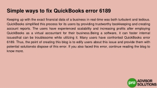 Let's learn effective ways to fix QuickBooks error 6189