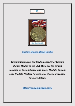 Custom Shapes Medal in Usa | Custommedals.com