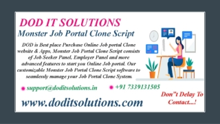 Online Readymade Monster Clone System - DOD IT SOLUTIONS