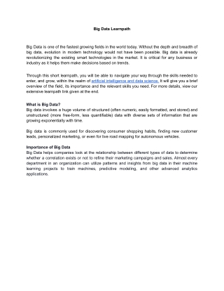 Big Data Learnpath