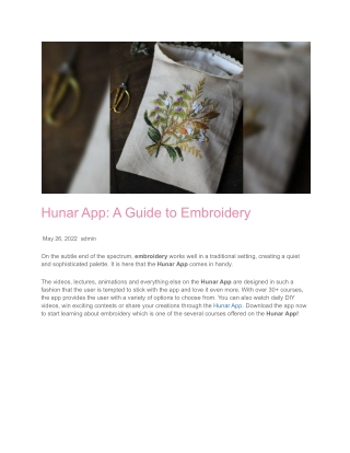 Hunar App_ A Guide to Embroidery