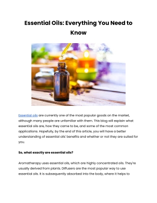 Essential Oils_ Everything You Need to Know