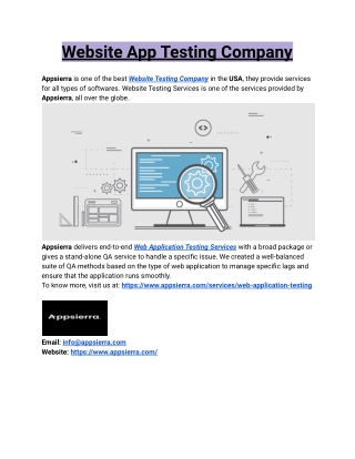 Website App Testing Company