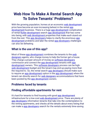 How To Make A Rental Search App To Solve Tenants’ Problems