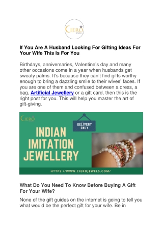If You Are A Husband Looking For Gifting Ideas For Your Wife This Is For You