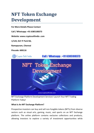 NFT Token Exchange Development