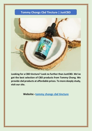 Tommy Chongs Cbd Tincture | JustCBD