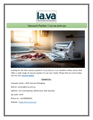 Vacuum Packer La-va.com.au