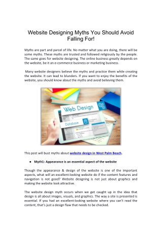 Website Designing Myths you should avoid falling for!