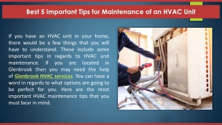 Best 5 Important Tips for Maintenance of an HVAC Unit