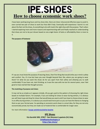 How to choose economic work shoes