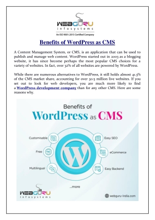 Benefits of WordPress as CMS