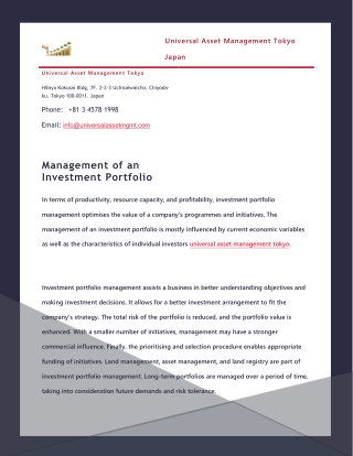 Management of an Investment Portfolio