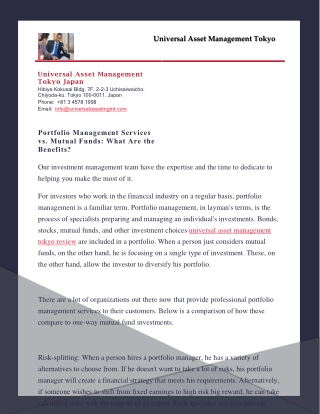 Portfolio Management Services vs. Mutual Funds What Are the Benefits
