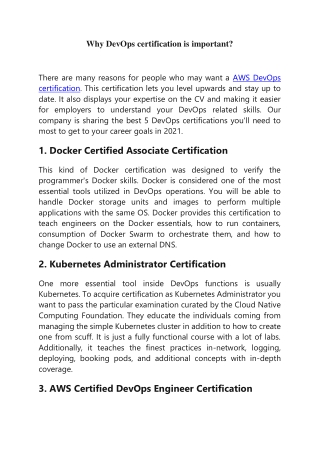Why DevOps certification is important