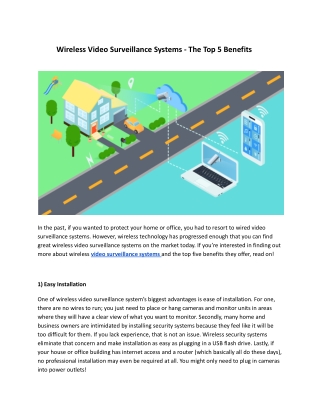 Wireless Video Surveillance Systems - The Top 5 Benefits