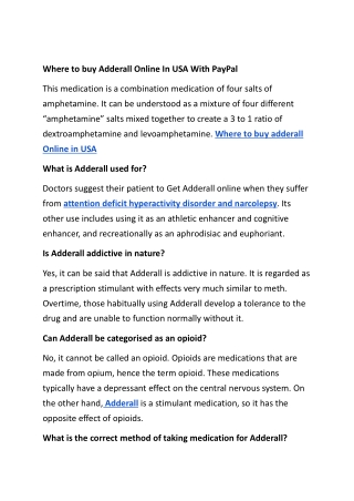 Where to buy Adderall Online In USA With PayPal