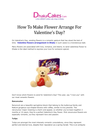 Valentine Flowers Arrangement in Dhaka