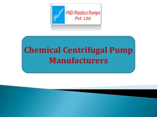 Chemical Centrifugal Pump Manufacturers