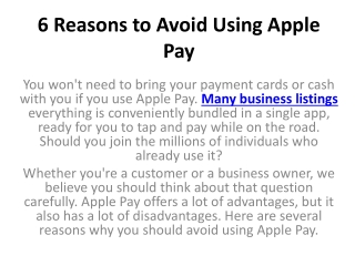 6 Reasons to Avoid Using Apple Pay