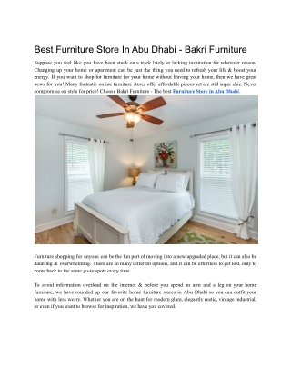 Best Furniture Store In Abu Dhabi - Bakri Furniture UAE