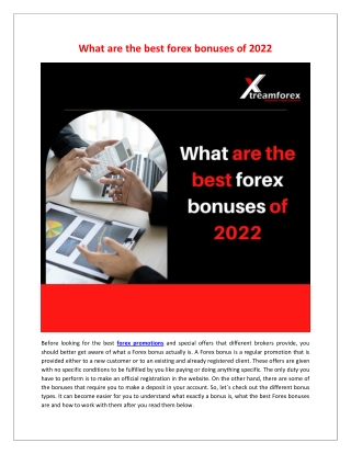 Best forex bonuses of 2022