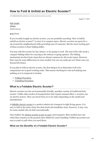 rideonelectric.com-How to Fold amp Unfold an Electric Scooter
