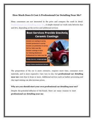 How Much Does It Cost A Professional Car Detailing Near Me