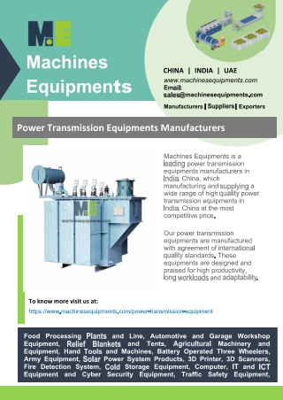 Power Transmission Equipments Manufacturers