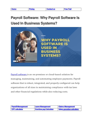 Payroll Software: Why Payroll Software Is Used In Business Systems?