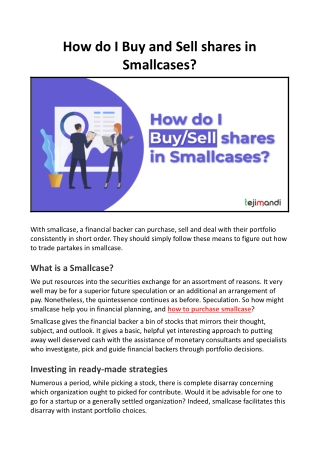 How do I Buy and Sell shares in Smallcases