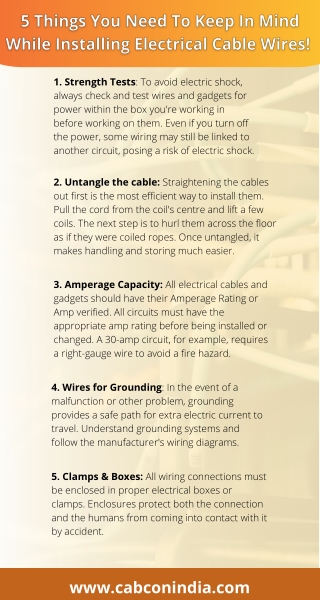 5 Things You Need To Keep In Mind While Installing Electrical Cable Wires!