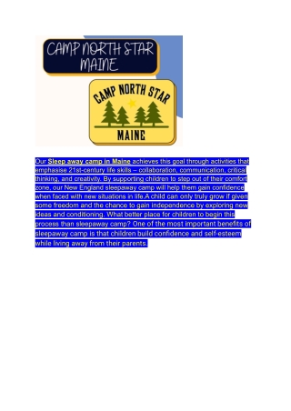 Best Summer Camp New England