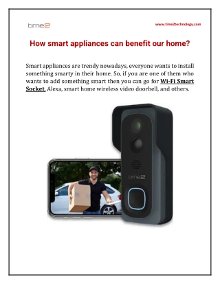 How smart appliances can benefit our home?