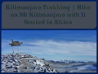 Kilimanjaro Trekking  Hike on Mt Kilimanjaro with It Started in Africa