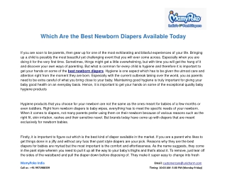 Which Are the Best Newborn Diapers Available Today