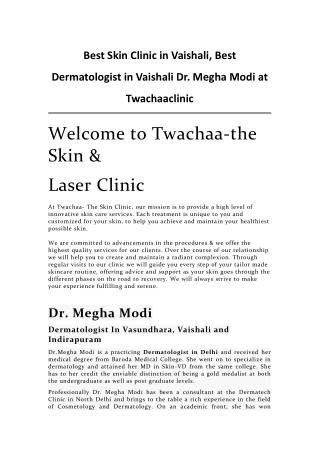Best Skin Clinic in Vaishali - Twachaaclinic