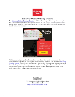 Takeaway Ordering System  | Takeaway Online Ordering Website